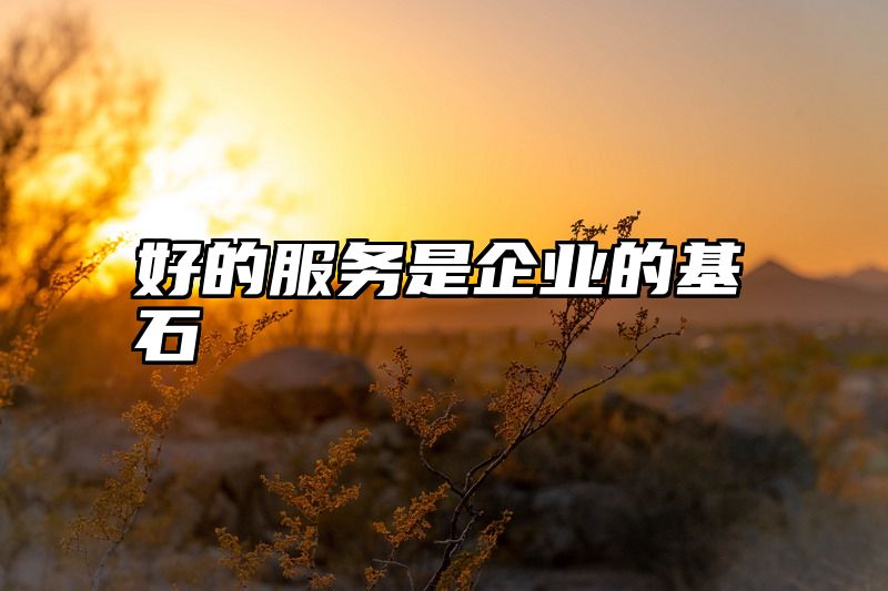 好的服务是企业的基石