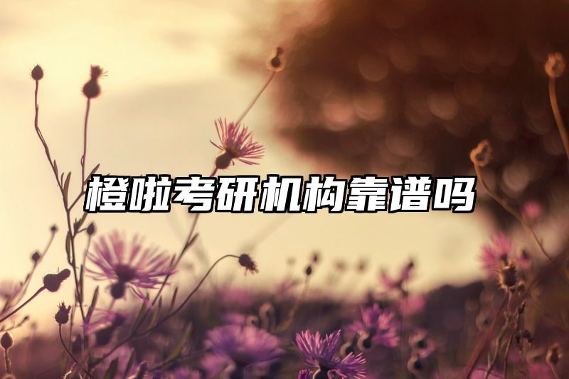 橙啦考研机构靠谱吗