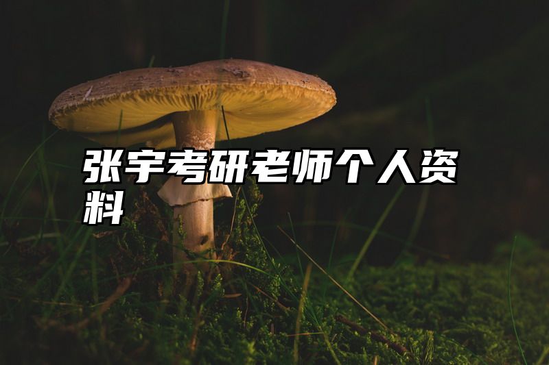张宇考研老师个人资料