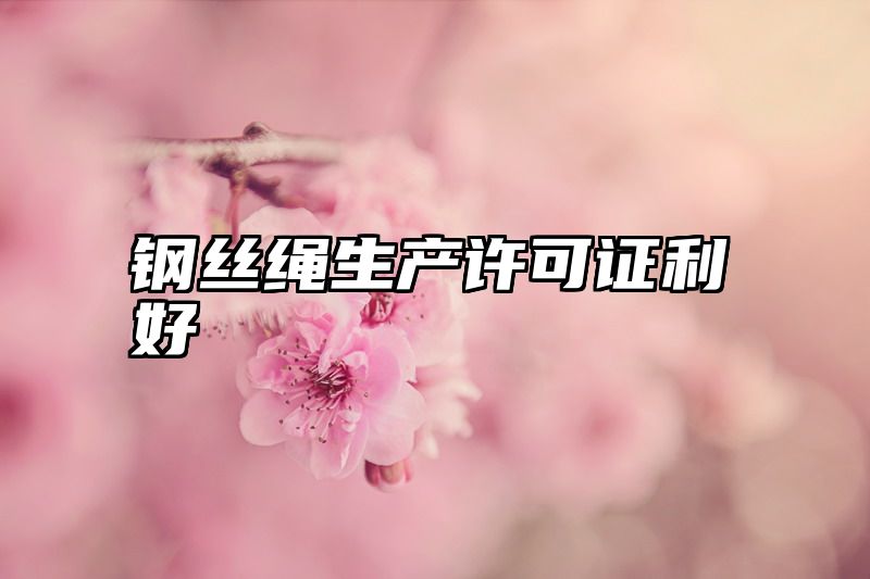 钢丝绳生产许可证利好