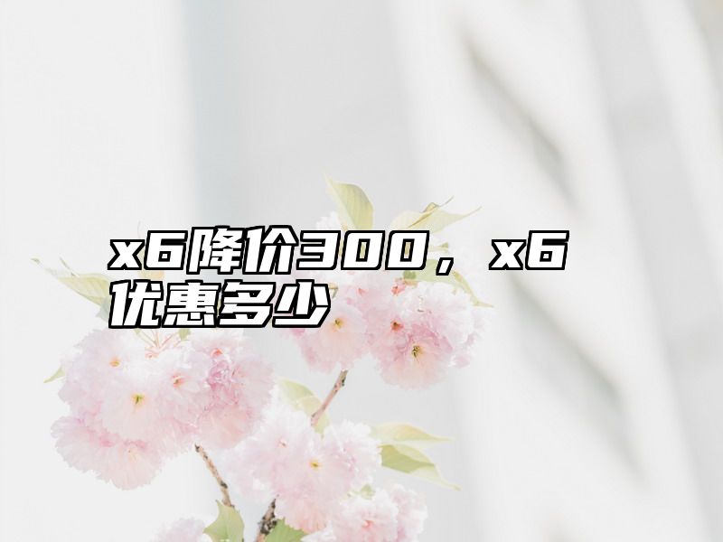 x6降价300，x6优惠多少