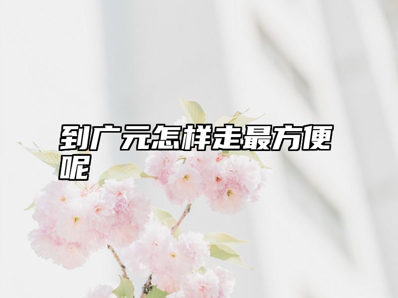到广元怎样走最方便呢