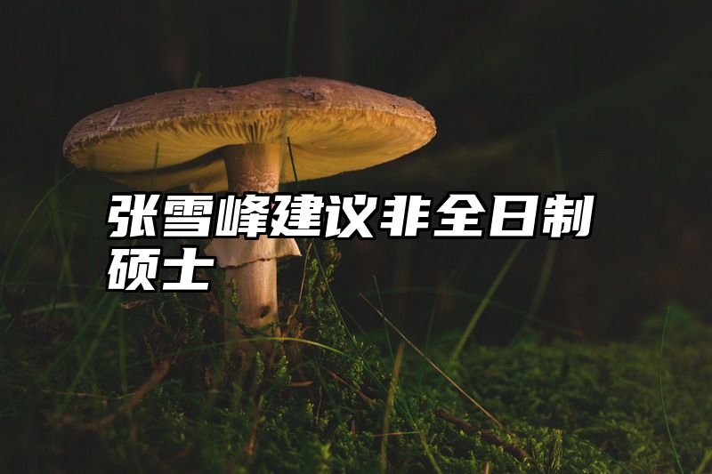 点击查看《张雪峰建议非全日制硕士》全文