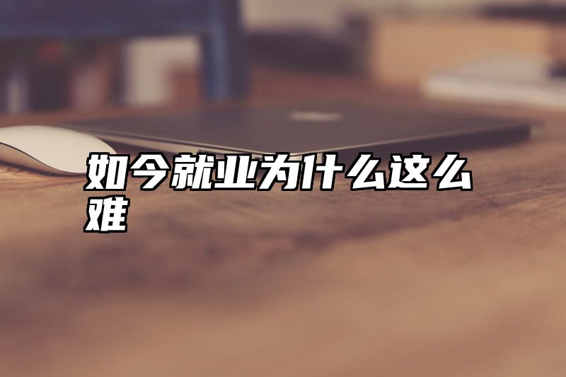 如今就业为什么这么难