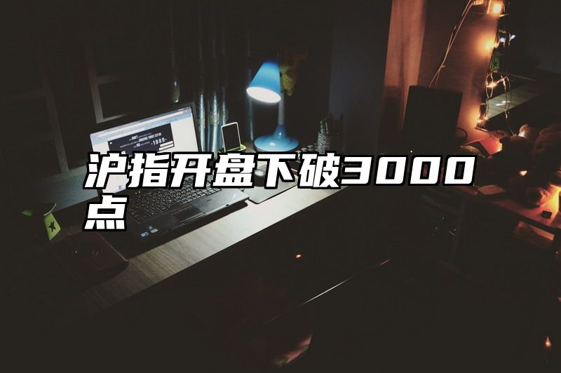 沪指开盘下破3000点