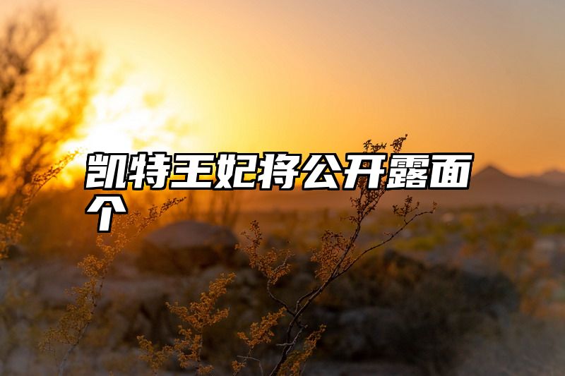 凯特王妃将公开露面个