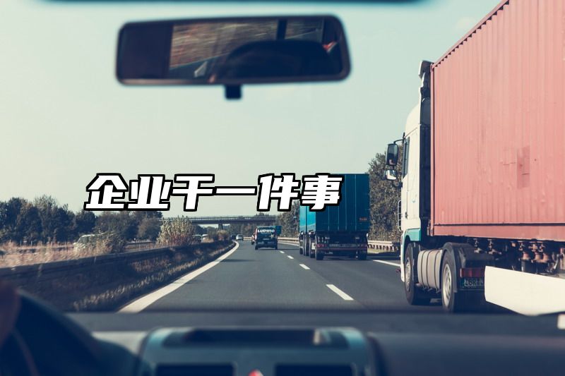 企业干一件事