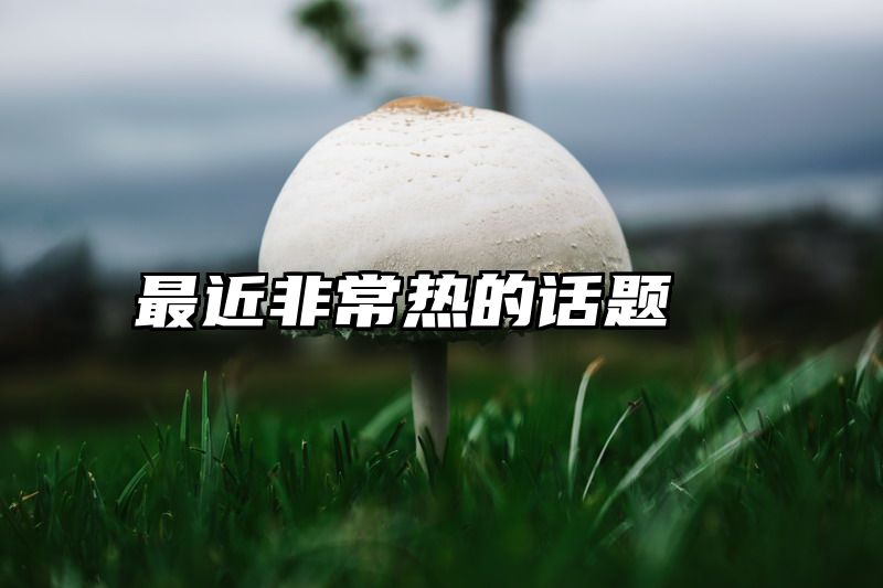 最近非常热的话题