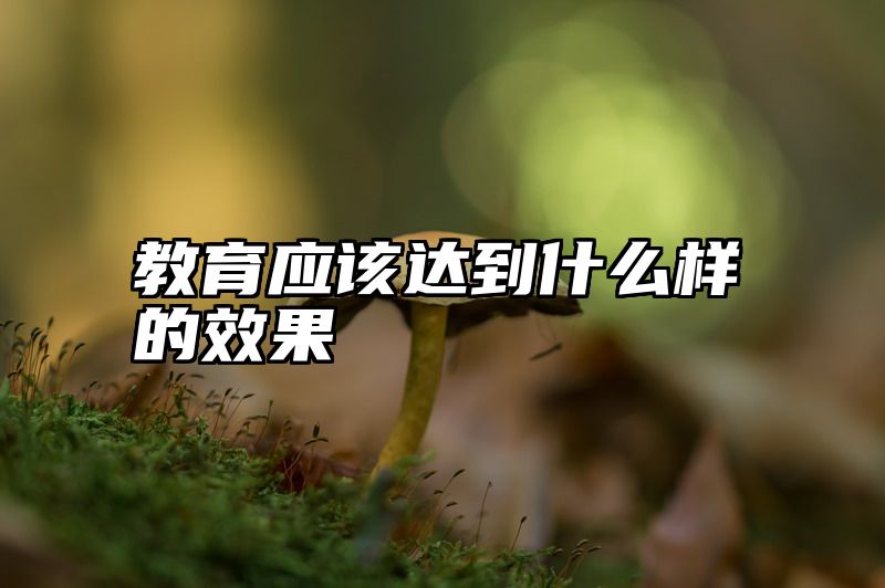 教育应该达到什么样的效果
