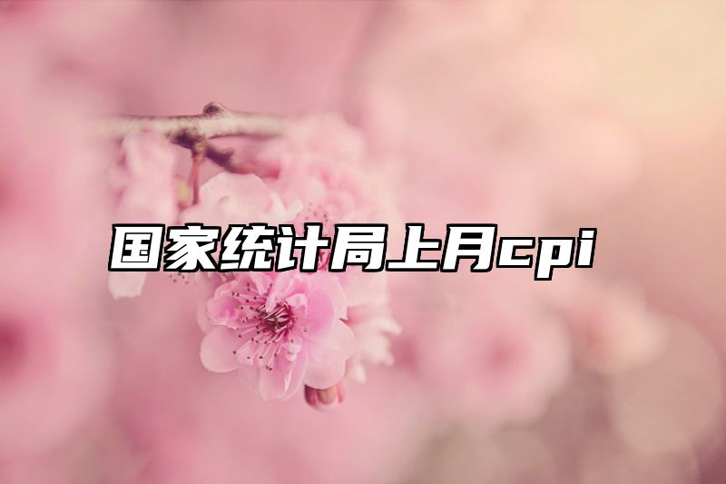 国家统计局上月cpi
