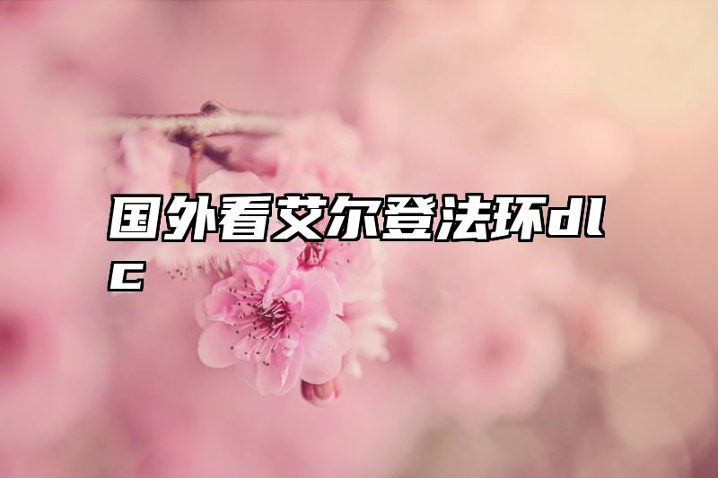 国外看艾尔登法环dlc
