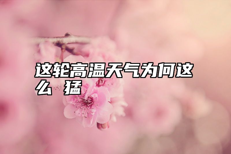 这轮高温天气为何这么 猛