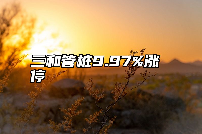 三和管桩9.97%涨停