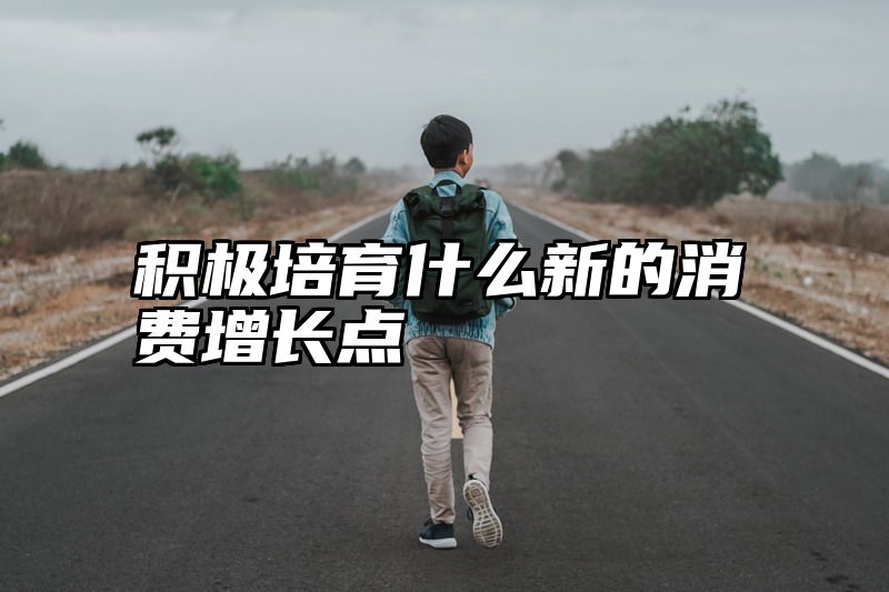 积极培育什么新的消费增长点