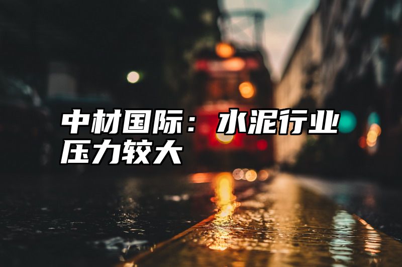 中材国际：水泥行业压力较大