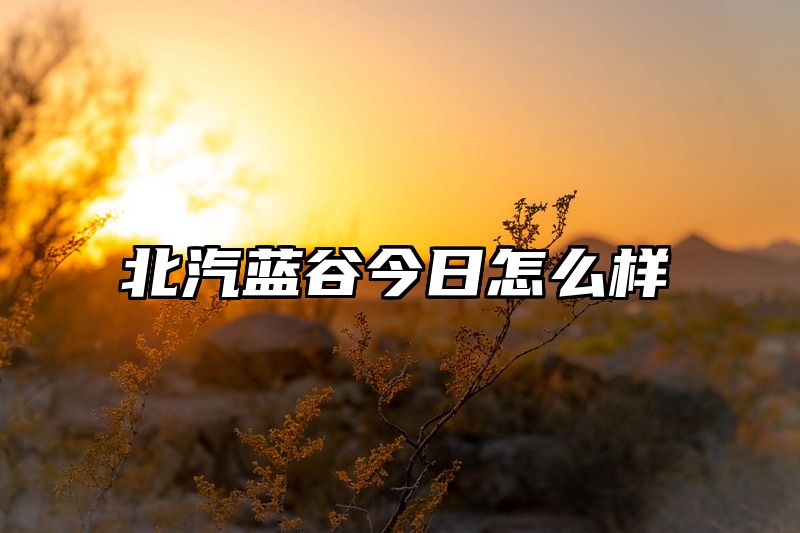 北汽蓝谷今日怎么样