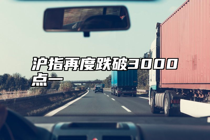 沪指再度跌破3000点一