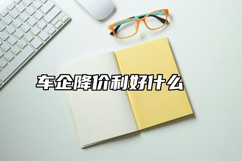 车企降价利好什么