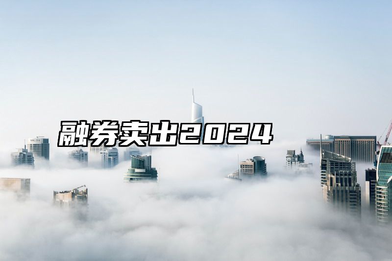 融券卖出2024