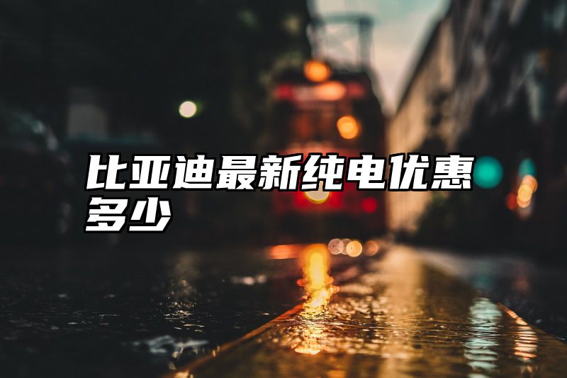 比亚迪最新纯电优惠多少