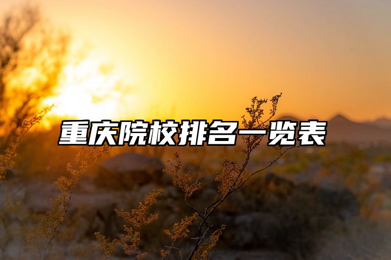 重庆院校排名一览表
