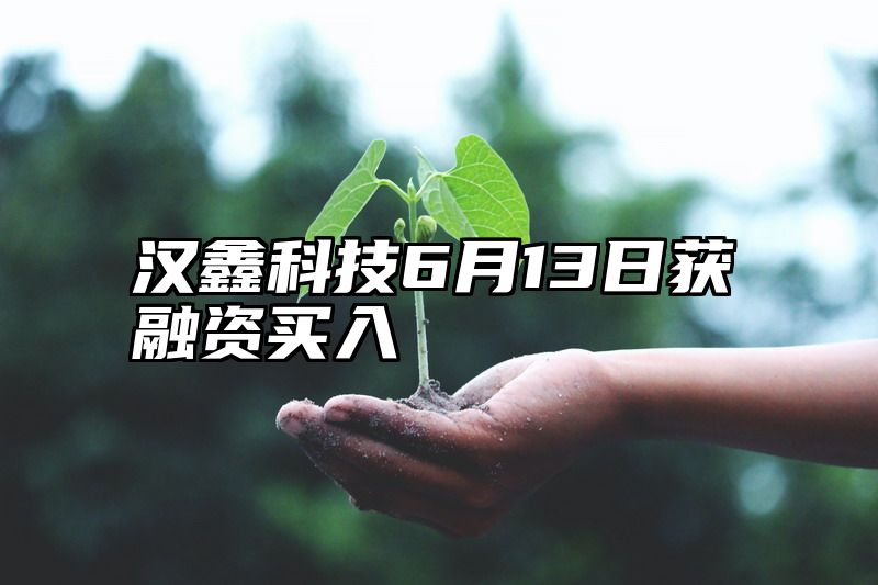 汉鑫科技6月13日获融资买入