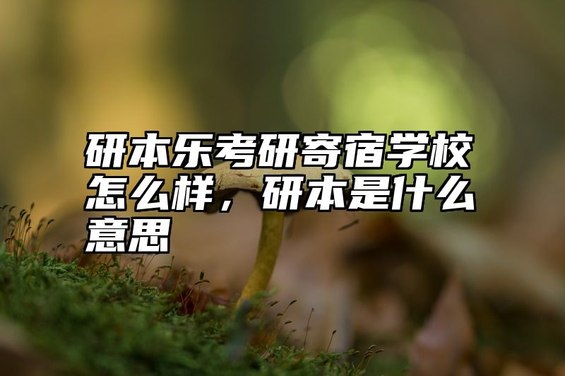 研本乐考研寄宿学校怎么样，研本是什么意思