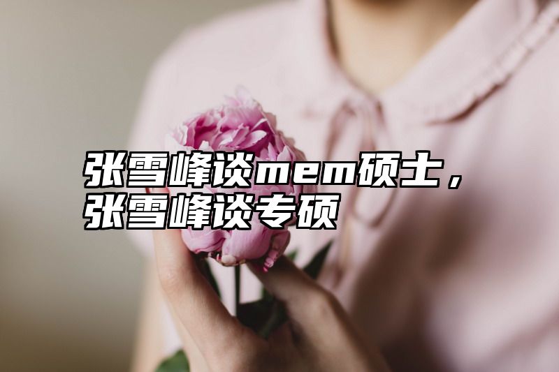 张雪峰谈mem硕士，张雪峰谈专硕