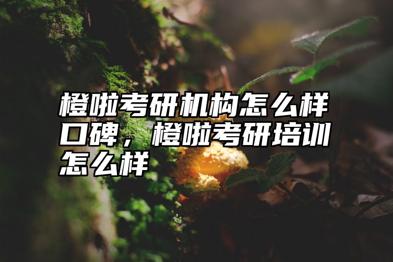 点击查看《橙啦考研机构怎么样口碑,橙啦考研培训怎么样》全文