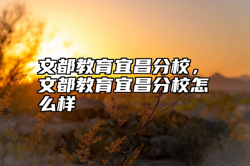 点击查看《文都教育宜昌分校,文都教育宜昌分校怎么样》全文