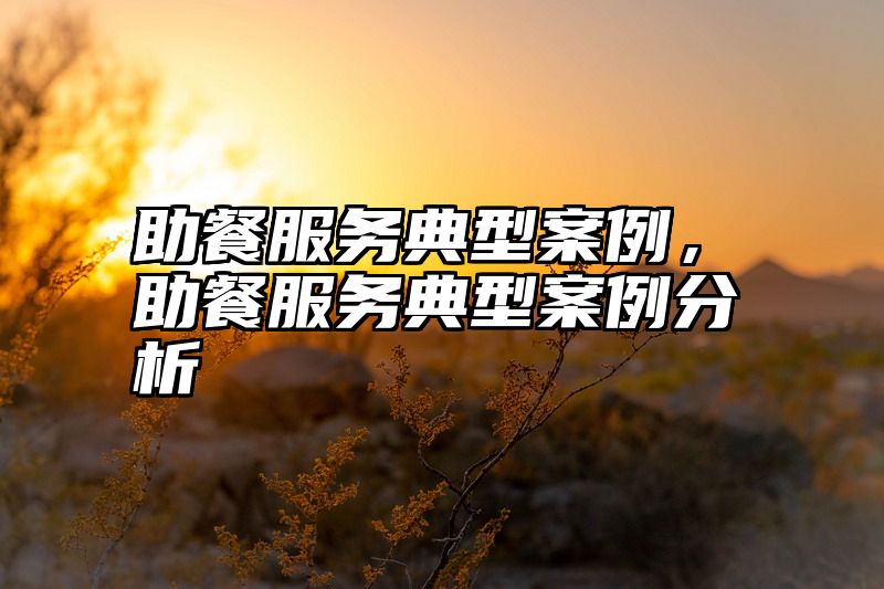 助餐服务典型案例，助餐服务典型案例分析