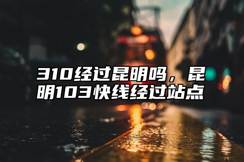 310经过昆明吗，昆明103快线经过站点