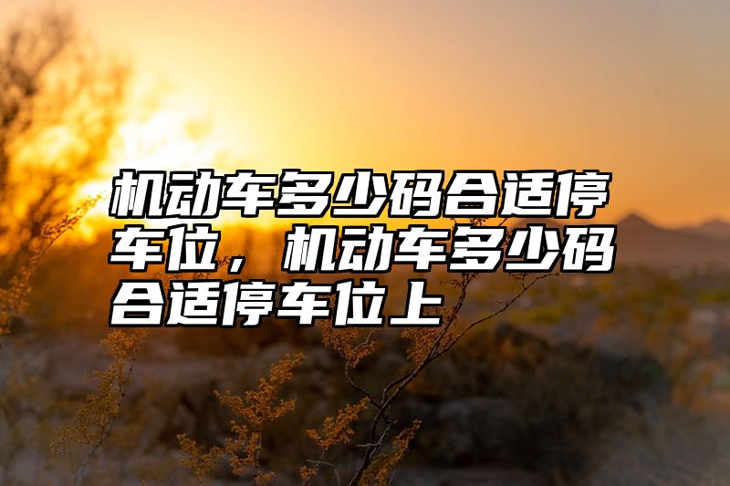 机动车多少码合适停车位，机动车多少码合适停车位上