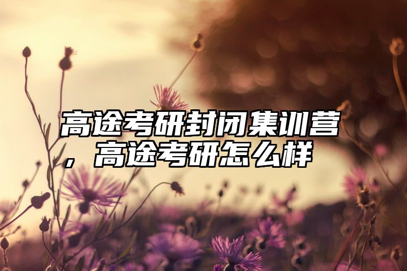 点击查看《高途考研封闭集训营,高途考研怎么样》全文