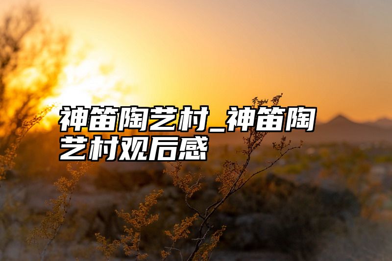 点击查看《神笛陶艺村_神笛陶艺村观后感》全文
