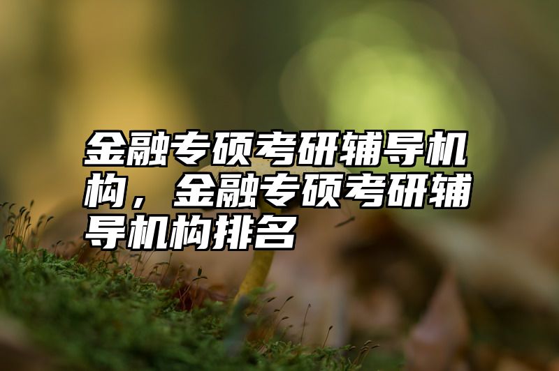 金融专硕考研辅导机构，金融专硕考研辅导机构排名