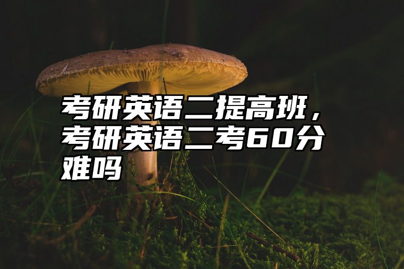 考研英语二提高班，考研英语二考60分难吗