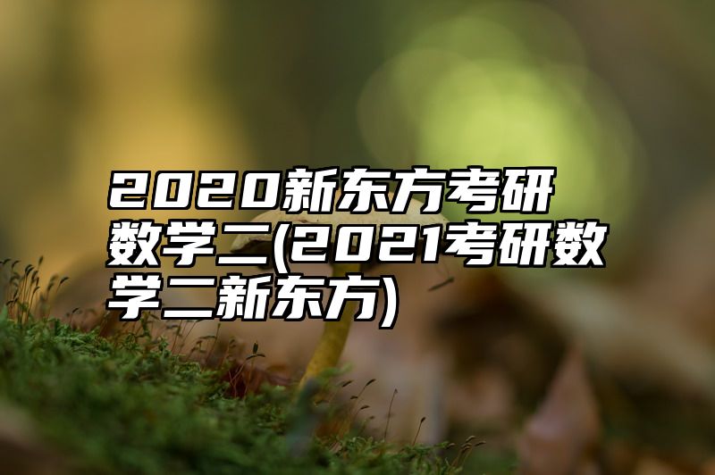 2020新东方考研数学二(2021考研数学二新东方)