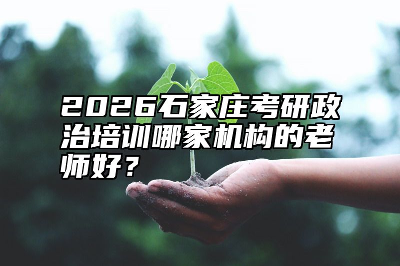点击查看《2026石家庄考研政治培训哪家机构的老师好？》全文