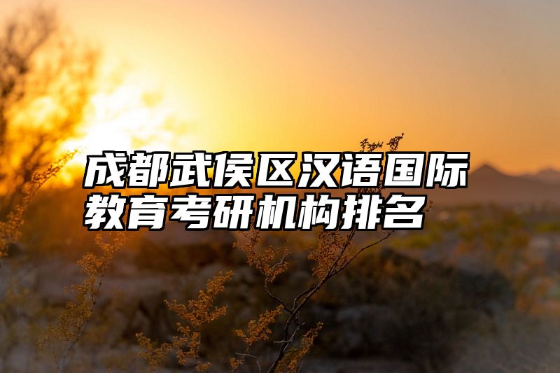 成都武侯区汉语国际教育考研机构排名