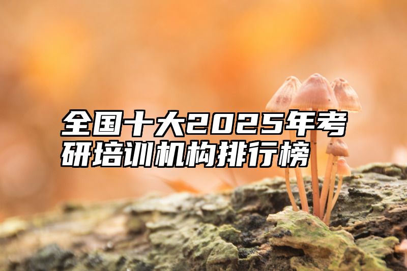 全国十大2025年考研培训机构排行榜