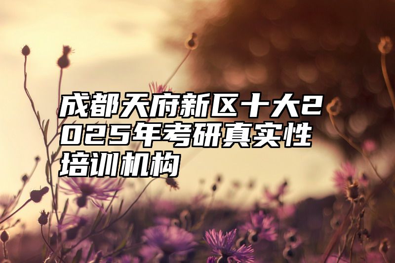 成都天府新区十大2025年考研真实性培训机构