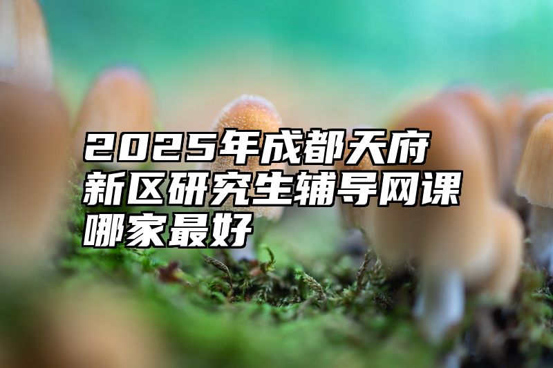 2025年成都天府新区研究生辅导网课哪家最好