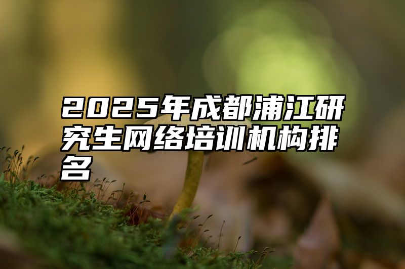 2025年成都浦江研究生网络培训机构排名