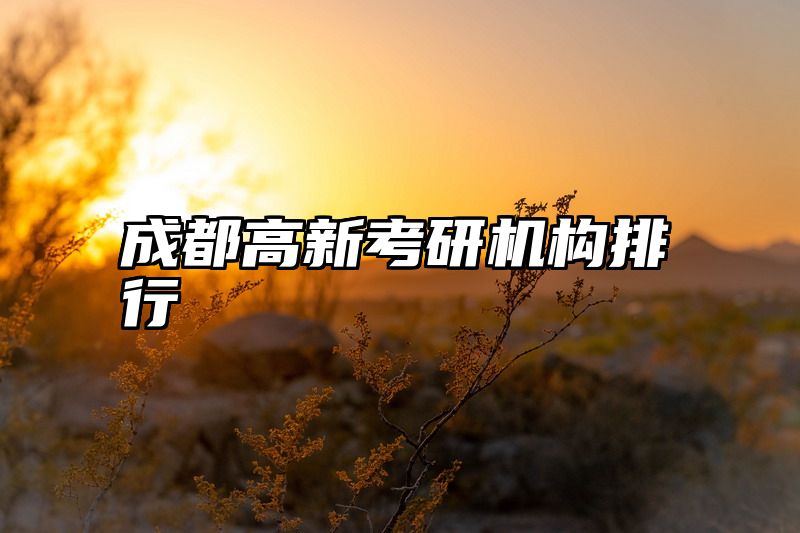 成都高新考研机构排行