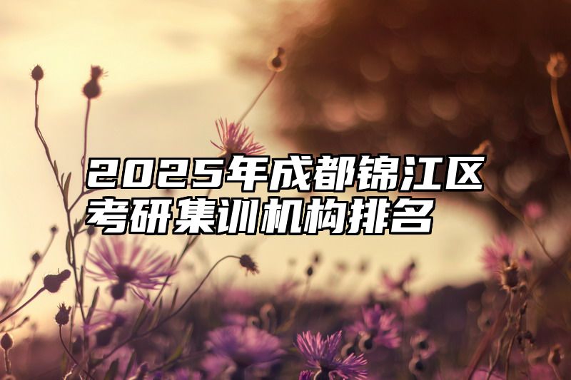 2025年成都锦江区考研集训机构排名