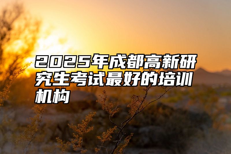 2025年成都高新研究生考试最好的培训机构