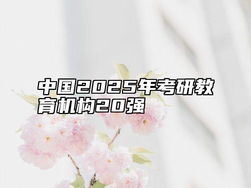中国2025年考研教育机构20强