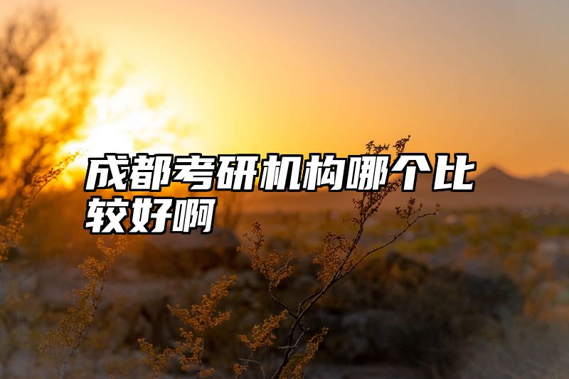 成都考研机构哪个比较好啊