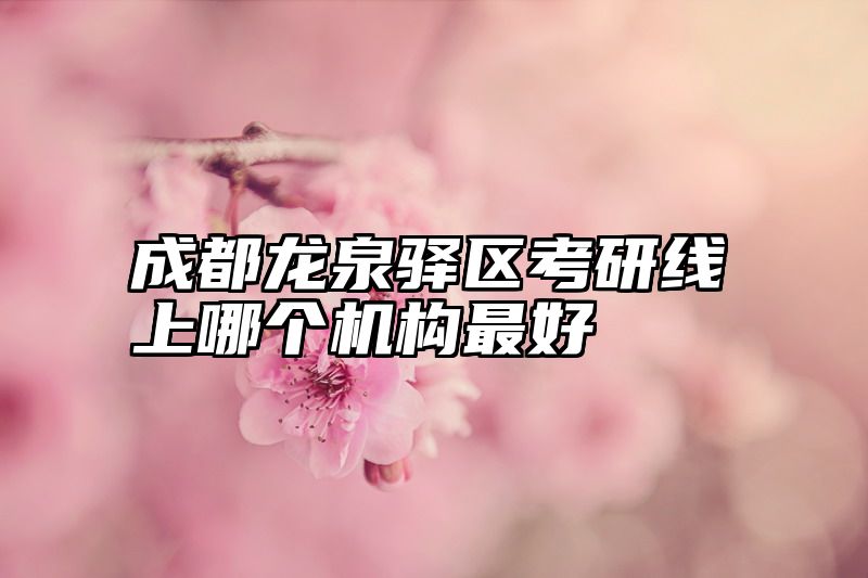 成都龙泉驿区考研线上哪个机构最好